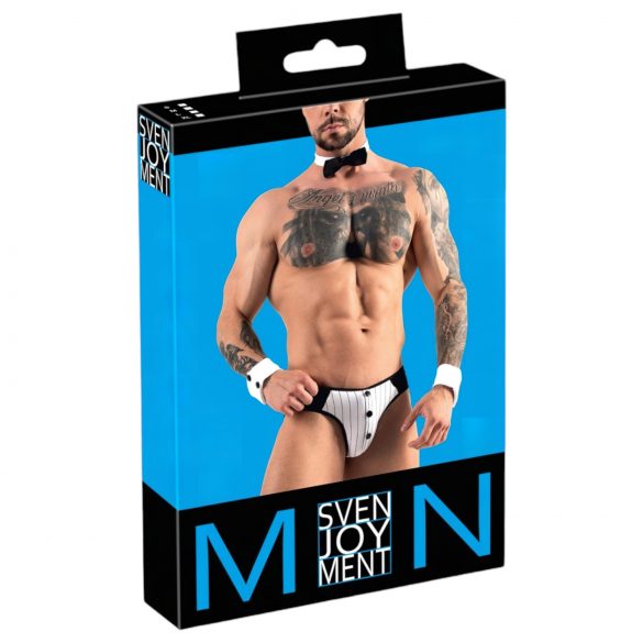 Svenjoyment - Ensemble de string de serveur pour hommes (noir-blanc)