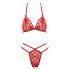 Cottelli - Ensemble de soutien-gorge en dentelle ouvert (rouge)