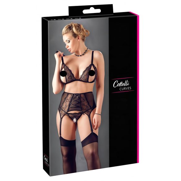 Cottelli Grande Taille - Ensemble de lingerie en dentelle (noir) - XXL