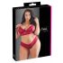 Cottelli Grande Taille - Ensemble soutien-gorge en dentelle douce (rouge) - 2XL