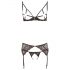 Abierta Fina - ensemble de soutien-gorge en dentelle scintillante (noir) - L