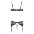 Abierta Fina - ensemble de soutien-gorge en dentelle scintillante (noir) - XL