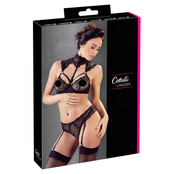 Cottelli - Ensemble soutien-gorge en dentelle à col (noir) - 80B/M