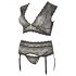 Cottelli Grande Taille - Ensemble de lingerie en dentelle avec strass (noir)