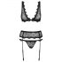 Obsessive Emperita - ensemble de lingerie brodé (noir) - L/XL