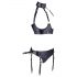 Cottelli Bondage - Ensemble Push-up Brillant avec Menottes (Noir)