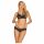 Obsessive 860-SET-1 - ensemble de soutien-gorge en dentelle à lanières avec motif floral (noir)