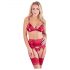 Abierta Chic - ensemble de lingerie à chaîne scintillante (rouge)