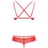 Obsessive 860-SET-3 - Ensemble de lingerie en dentelle rosée (rouge) - L/XL