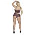 Cottelli Grande Taille - Ensemble de Soutien-Gorge Fleuri (Noir-Violet)