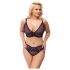 Cottelli Curves Plus Size - Ensemble soutien-gorge transparent à motifs (violet)