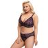 Cottelli Curves Plus Size - Ensemble soutien-gorge transparent à motifs (violet)