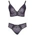 Cottelli Curves Plus Size - Ensemble soutien-gorge transparent à motifs (violet)