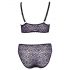 Cottelli Curves Plus Size - Ensemble soutien-gorge transparent à motifs (violet)