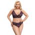 Cottelli Curves Plus Size - Ensemble soutien-gorge transparent à motifs (violet) - 2XL