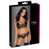 Cottelli - Ensemble de lingerie en dentelle 3 pièces (noir-violet) - L