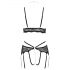 Abierta Fina - ensemble soutien-gorge ouvert en dentelle (noir) - M