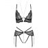 Abierta Fina - ensemble soutien-gorge ouvert en dentelle (noir) - XL