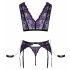 Cottelli Bondage - Ensemble lingerie avec menottes (noir-violet) - M