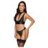 Cottelli Bondage - Ensemble soutien-gorge brillant avec attaches (noir)