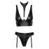 Cottelli Bondage - Ensemble soutien-gorge brillant avec attaches (noir)