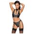 Cottelli Bondage - Ensemble soutien-gorge brillant avec attaches (noir) - M