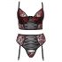 Cottelli Grande Taille - Ensemble soutien-gorge avec porte-jarretelles (noir-rouge)