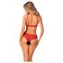 Obsessive Atenica - ensemble de lingerie en dentelle avec bretelles croisées (rouge) - M/L