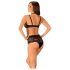 Obsessive Elizenes - ensemble soutien-gorge transparent à motifs (noir)