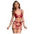 Ensemble Cottelli Bondage - soutien-gorge brillant avec menottes (rouge)