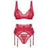 Obsessive Cupid Desir - Ensemble de lingerie en dentelle (rouge)