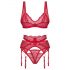 Obsessive Cupid Desir - Ensemble de lingerie en dentelle (rouge)