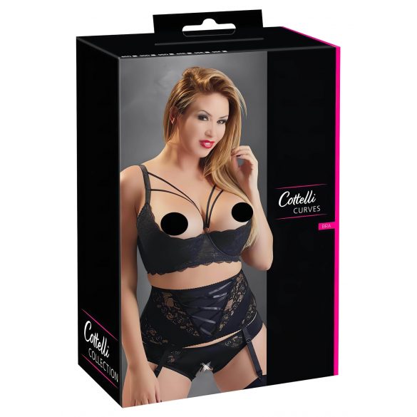 Cottelli Plus Size - soutien-gorge à bretelles et anneau (noir) - 85E