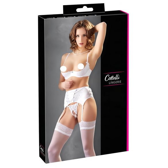 Cottelli - ensemble corset à lacets en dentelle (blanc)