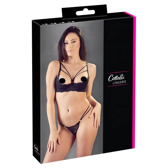 Cottelli - Soutien-gorge à armatures et string, noir - 75C/S