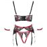 Cottelli Bondage - Ensemble liftant mat et en dentelle (rouge) - M