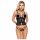 Abierta Fina - tanga et corset ouverts (noir) - M