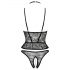 Abierta Fina - tanga et corset ouverts (noir) - M