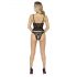 Abierta Fina - tanga et corset ouverts (noir) - L