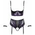 Cottelli Bondage - ensemble de soutien-gorge avec attaches pour les mains (noir-violet)