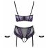 Cottelli Bondage - ensemble de soutien-gorge avec attaches pour les mains (noir-violet) - L