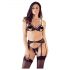 Cottelli - Ensemble de lingerie ouvert en dentelle (noir)