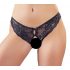 Cottelli - Culotte ouverte en dentelle noire avec nœud - XL