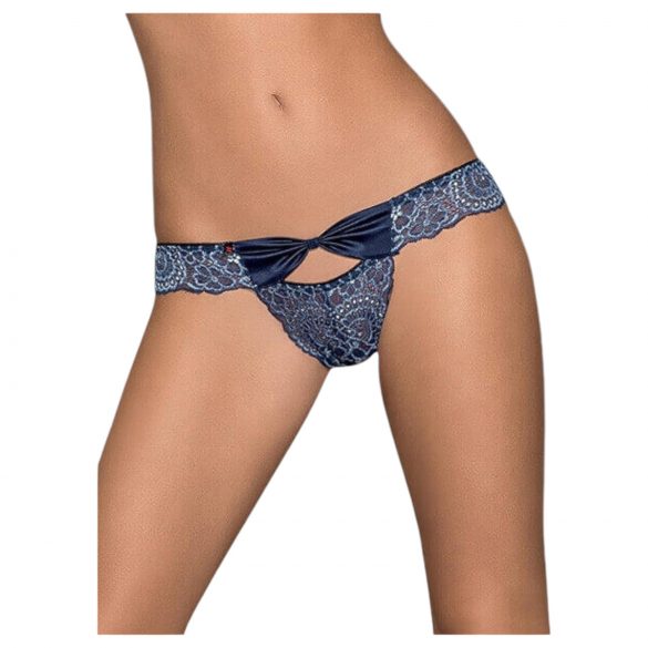 Obsessive Auroria - culotte femme brodée avec nœud (bleu) - L/XL