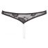 Cottelli - String ouvert en dentelle avec perles (noir) - M