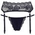 Cottelli - Porte-jarretelles en dentelle avec string (noir) - XL