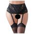 Cottelli Grande Taille - porte-jarretelles en dentelle avec lacets (noir) - 3XL