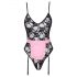 Cottelli - costume de soubrette transparent (noir-rose) - M