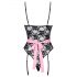 Cottelli - costume de soubrette transparent (noir-rose) - M