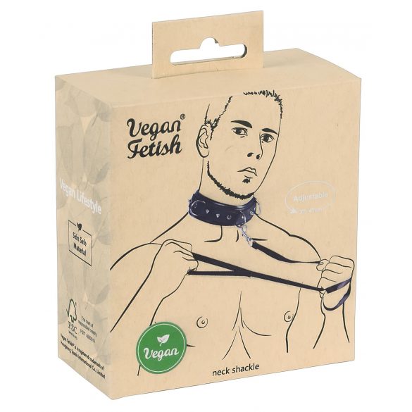 Vegan Fetish - collier clouté avec laisse (noir)